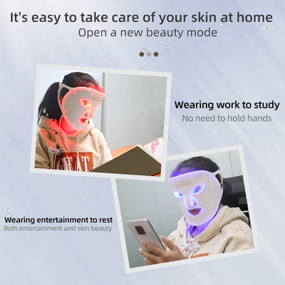 Mpow 4-Color Light Therapy Silicone Mask | 480 Chips Face & Neck Beauty