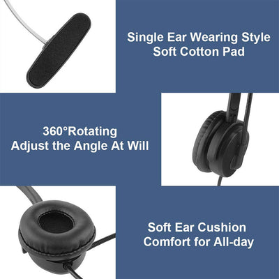 Mpow Single-sided 3.5mm & USB Headset with Microphone