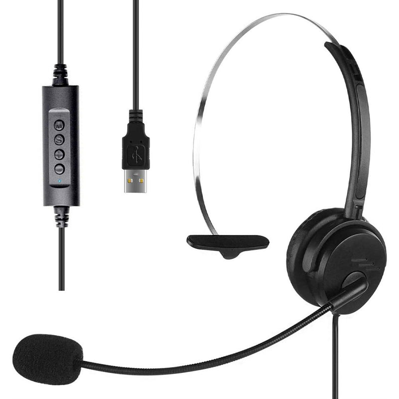 Mpow Single-sided 3.5mm & USB Headset with Microphone
