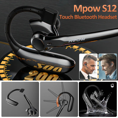 Mpow S12  Bluetooth Wireless Earpiece Headset Hands-free Calling with Clear Voice 280 Hours Standby Time lPX7