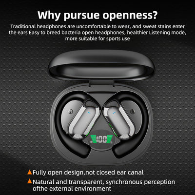 Mpow KKK-Q16 Open ear buds Auriculares Bluetooth In Ear, 36H de reproducción Earbuds, Bluetooth Headphones impermeables IPX8 para un Estilo de vida Deportivo, escuchar música y hablar por teléfono