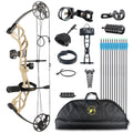 MPOW 31 Inch Compound Bow with 12 Pcs 30 Inch Mixed Carbon Arrows,Full Accessory Set,Sight,Arrow Rest,Shock Absorber,19-70lbs Draw Weight, 19-30