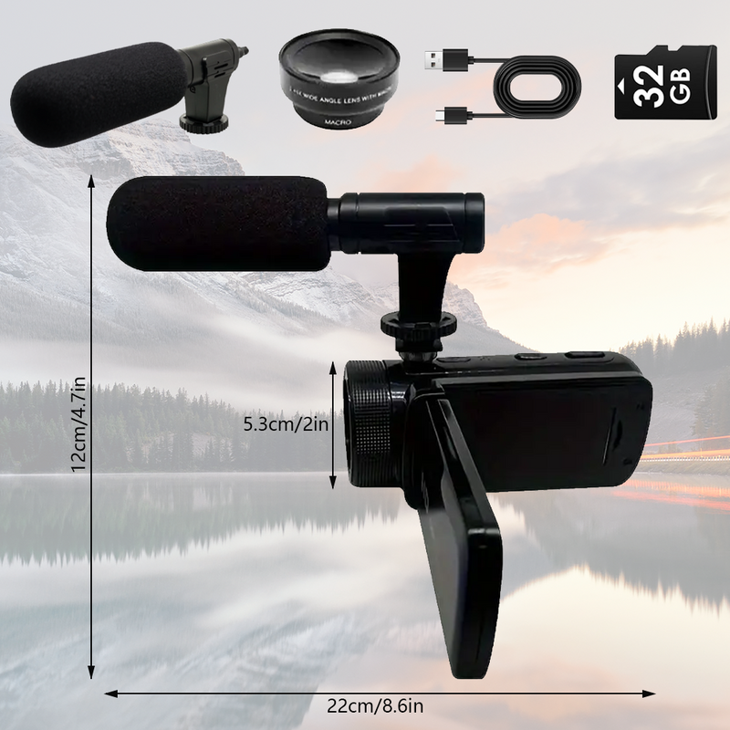 MPOW DV100 Digital Camera with Microphone,32GB Memory Card, 16MP 1080P