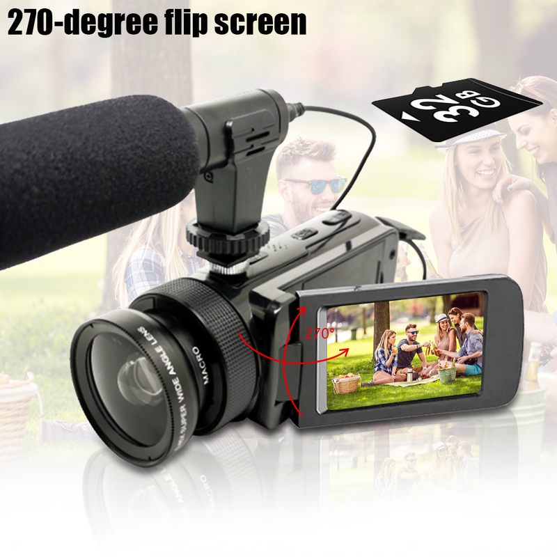 MPOW DV100 Digital Camera with Microphone,32GB Memory Card, 16MP 1080P