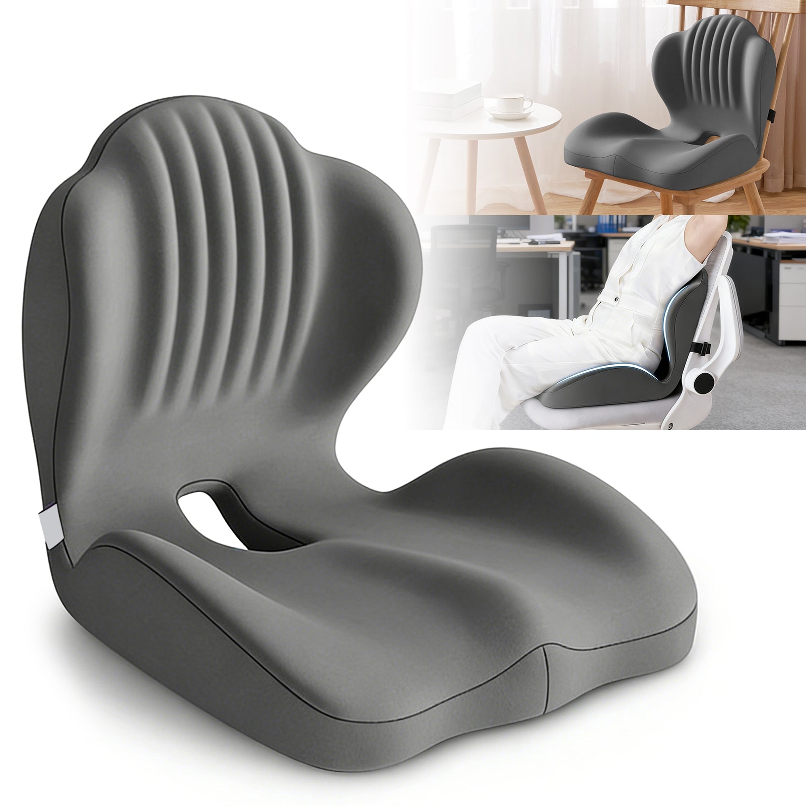 MPOW Ergonomic Memory Foam Cushion, Lumbar & Coccyx Back Support Pillo