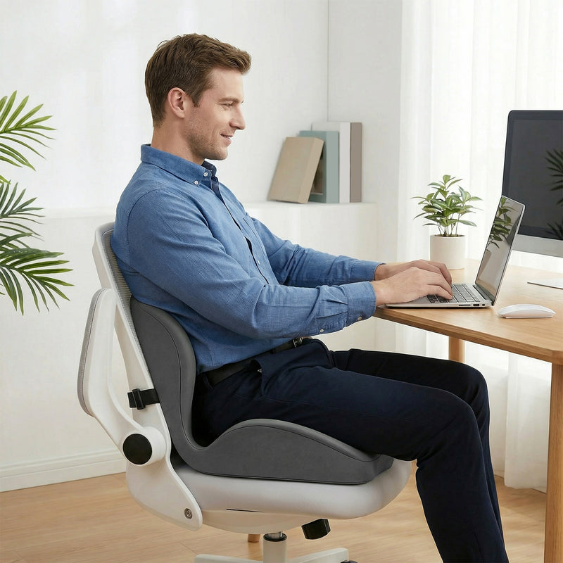MPOW Ergonomic Memory Foam Cushion, Lumbar & Coccyx Back Support Pillo