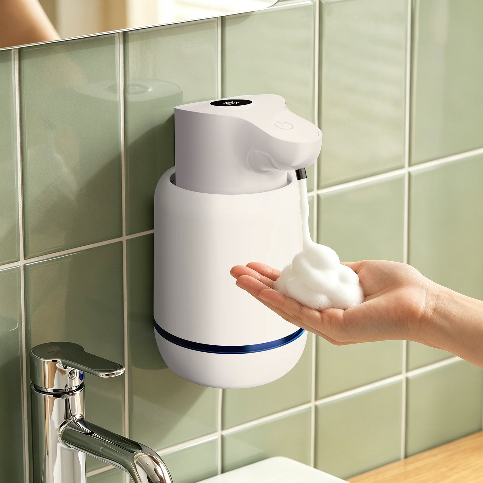 MPOW Digital Display Soap Dispenser, Touchless Infrared Sensor, 420mL