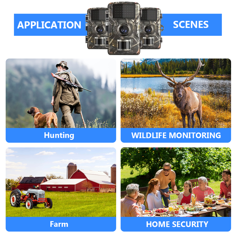 MPOW Outdoor Infrared Camera,32GB Card, 4K HD Video & 48MP Image, 130°