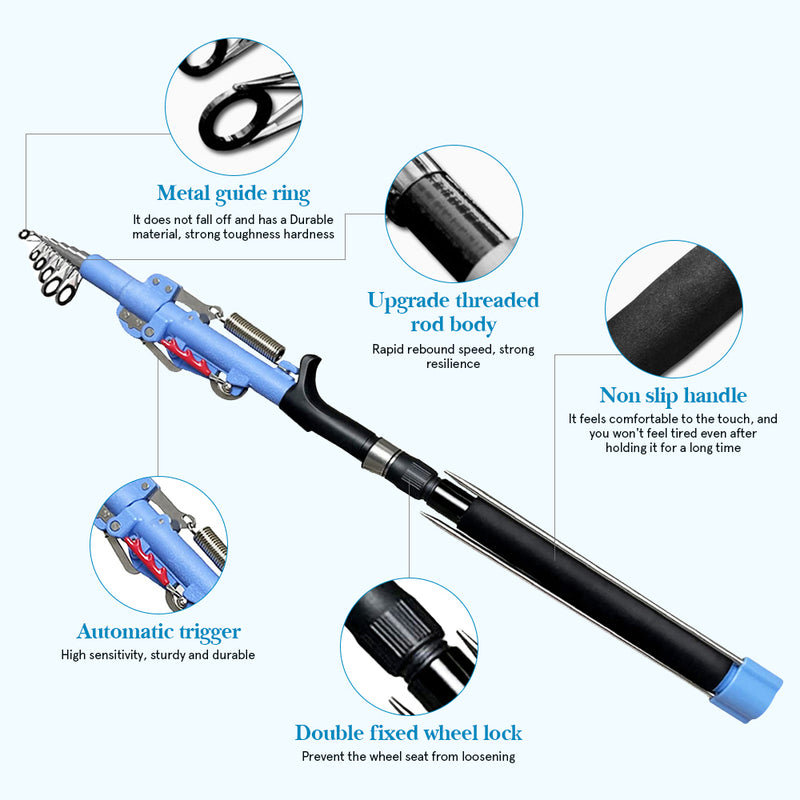 automatic telescopic fishing rod 1.8-2.7M Sea River Fishing Rod Spinning Ring Rod Self-Tapping Fishing Rod DaJiKan (Length : 2.4 m) : Sports & Outdoors The rod features durable glass construction that loads up well when casting and makes fighting fish fun 2.1m 2.4m 2.7m Automatic Fishing