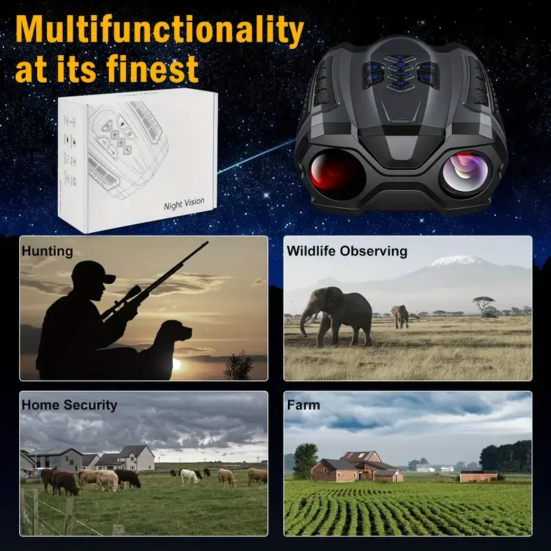 Mpow infrared night vision goggles with 4000mAh Ultra-Long Battery Life, 4K 36MP HD Recording, 9-Level Night Vision Adjustment, 3.5-inch Widescreen, and Includes 32GB SD Card