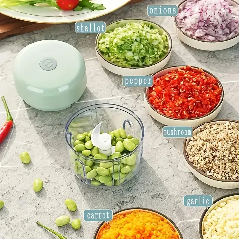 Mpow USB Rechargeable Electric Mini Garlic Chopper - 37W Power, 10-Second Mincing, 250ml Capacity, One-Touch Operation, Easy Cleaning