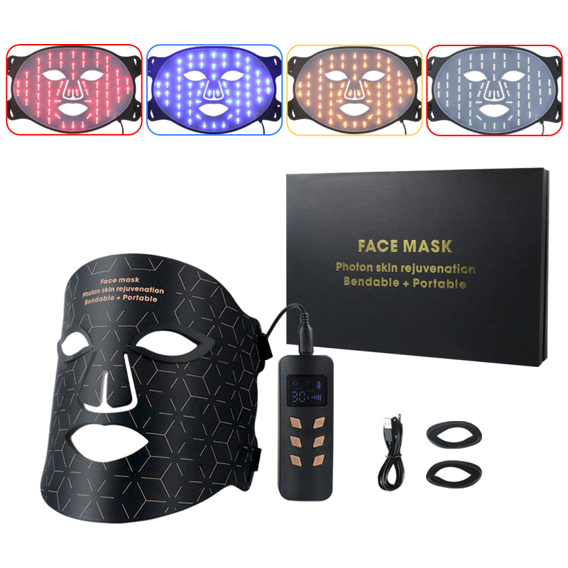 Mpow 4-Color Light Therapy Silicone Mask | 480 Chips Face & Neck Beauty