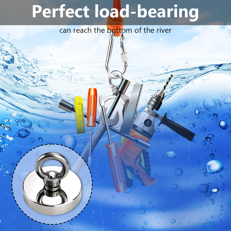 Mpow Neodymium Magnet Fishing Kit with 130kg Maximum Pull, 10m Red Rope, and Protective Gloves: A Perfect Outdoor Treasure Hunting Tool