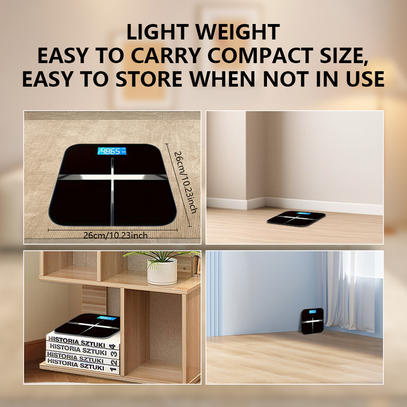 Mpow Smart Scale with 3.25-inch LCD Backlit Screen, Step-Through Technology, 6mm Tempered Glass, Automatic Calibration, and Multiple Unit Switching