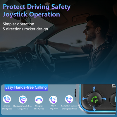 Mpow Bluetooth 5.3 Car FM Transmitter - Hi-Fi Music, Dual Mic Noise Cancellation, 20W PD Fast Charge