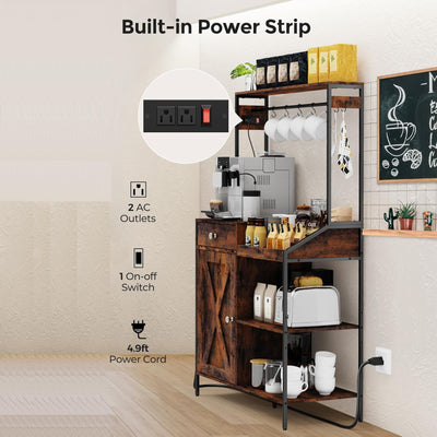 Mpow Coffee Station Cabinet with Storage & Hooks