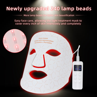 Mpow 4-Color Light Therapy Silicone Mask | 480 Chips Face & Neck Beauty