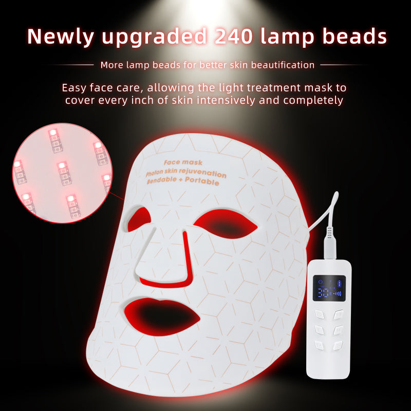 Mpow 4-Color Light Therapy Silicone Mask | 480 Chips Face & Neck Beauty