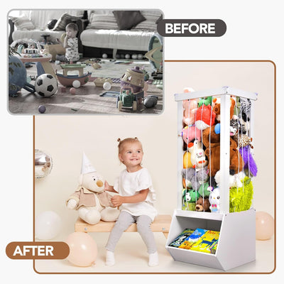 Mpow Plush Animal Storage Rack + Toy Storage Box All-in-One Multifunctional Toy Storage Cabinet, Home Classification Storage Rack, Perfect Kids' Room Organization Tool