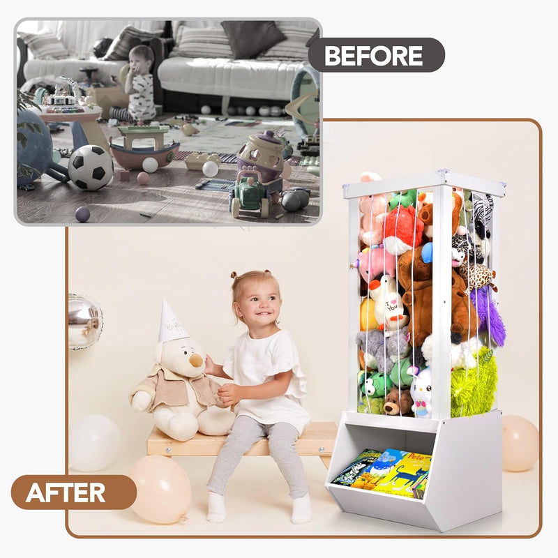 Plush Animal Storage Rack + Toy Storage Box All-in-One Multifunctional ...