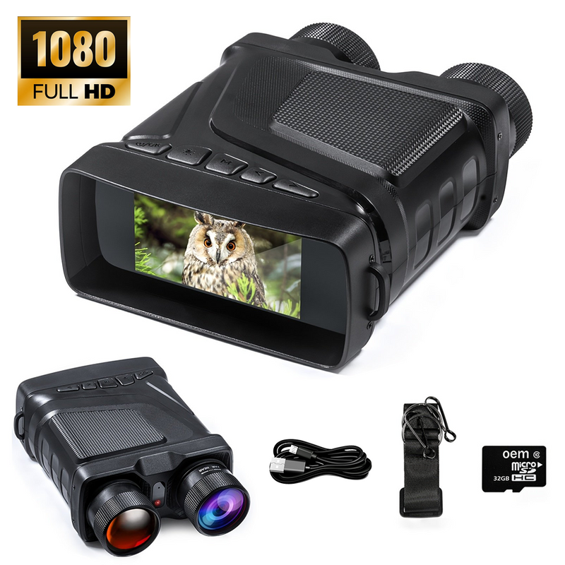 Mpow Outdoor Night Vision Device with 1080P HD, 1.3-inch Screen, Target Reference Detector, Includes 32GB Memory Card, Type-C Port, and Multi-Language Support