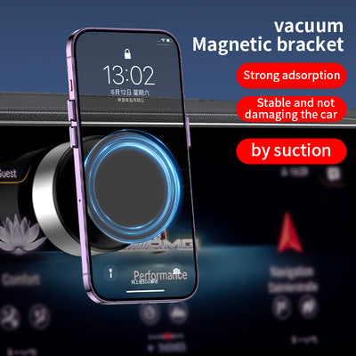 Mpow Suction Cup Magnetic Phone Holder for 4.7-7 Inches, Universal, All Car Models, ABS+PC+Aluminum Alloy, Black and Silver, Portable