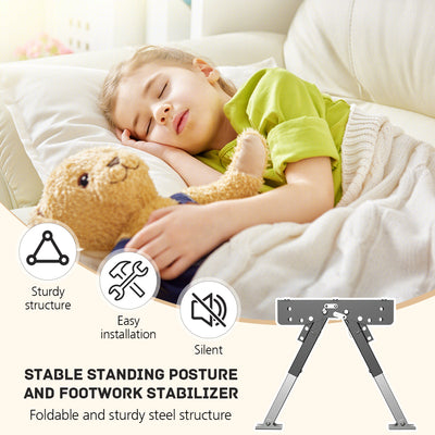Mpow Adjustable folding step stabilizer for RVs. Anti-shake and anti-sinking. Easy installation. Upgraded stability. Enhanced support and protection for the step