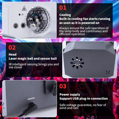 Mpow Laser Magic Ball Effect Light + Smoke Machine Set (Red, Green, and Blue), Voice-Controlled, Self-Propelled, and Remote Control—A Perfect Party Ambition