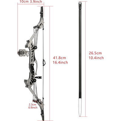 Mpow 16.5-inch compound bow with 8 arrows