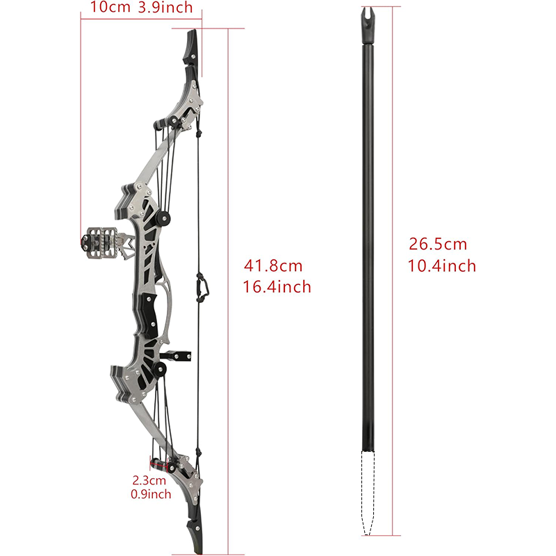 Mpow 16.5-inch compound bow with 8 arrows