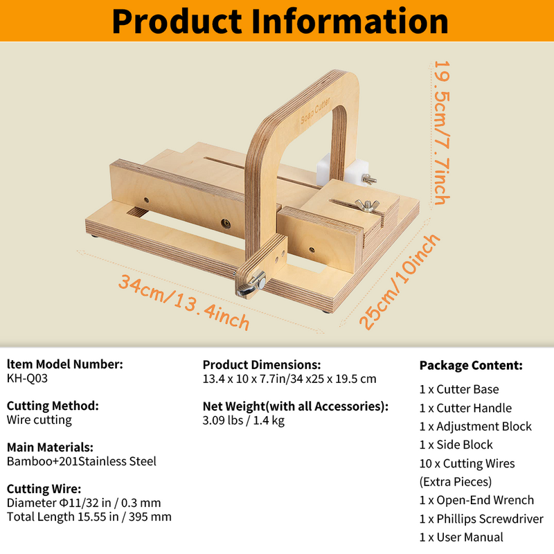 Mpow Handmade Wooden Soap Cutter