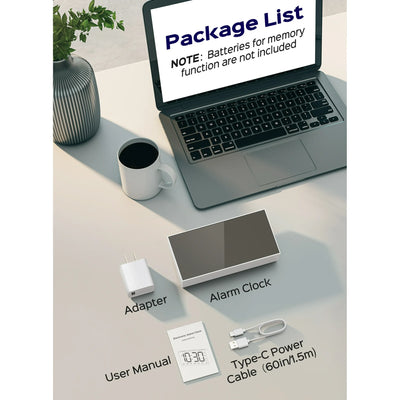 Mpow Alarm Clock, Mirror-finish, Digital Alarm Clock for Bedroom, Adjustable Brightness, Customizable Alarms, Automatically Dim at Night, Progressive Volume, DST