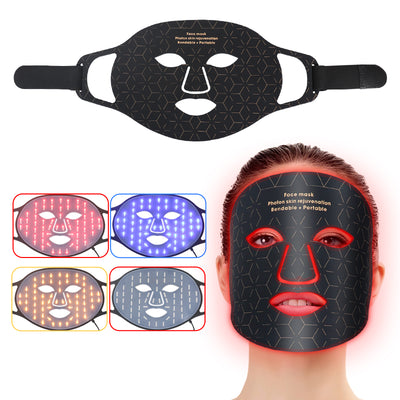 Mpow 4-Color Light Therapy Silicone Mask | 480 Chips Face & Neck Beauty