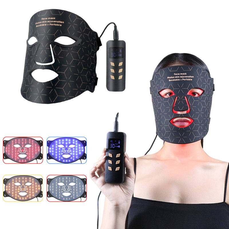 Mpow 4-Color Light Therapy Silicone Mask | 480 Chips Face & Neck Beauty