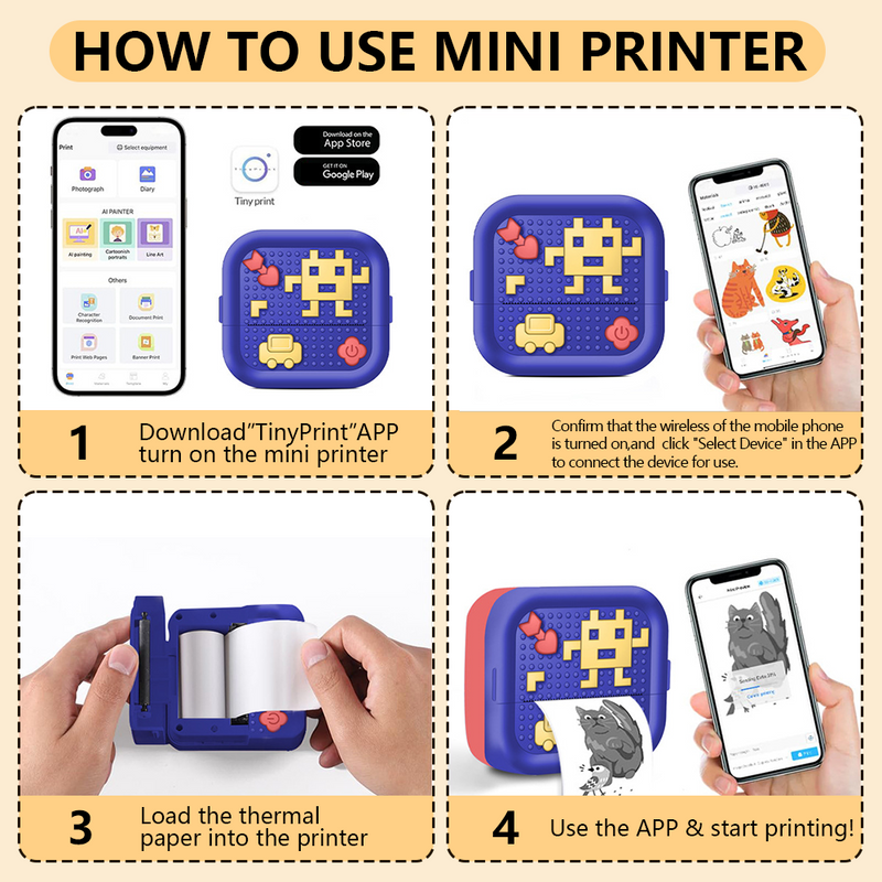 Mpow Customizable Thermal Inkless Printer