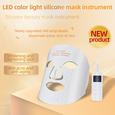 Mpow 4-Color Light Therapy Silicone Mask | 480 Chips Face & Neck Beauty