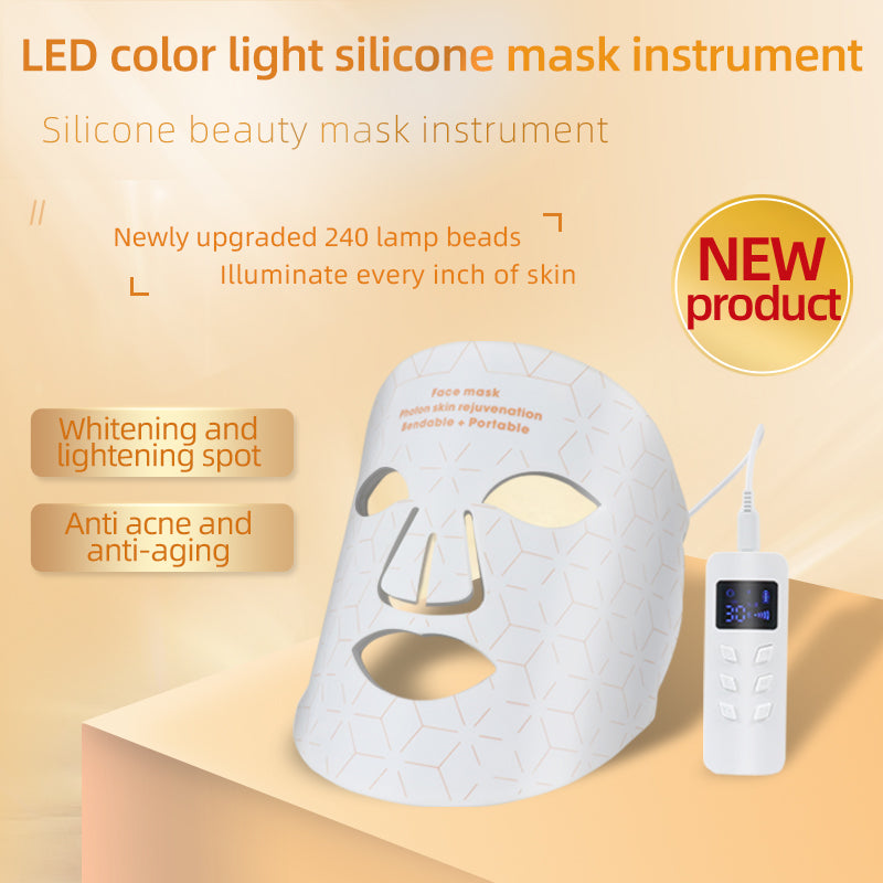 Mpow 4-Color Light Therapy Silicone Mask | 480 Chips Face & Neck Beauty
