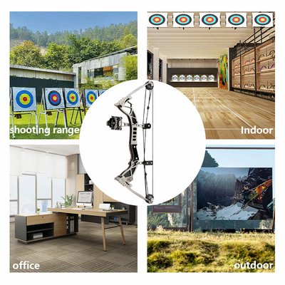 Mpow Small Compound Bow with 12 Arrows, Stainless Steel, Portable, Mini, Interactive, Stress-Relief, Shooting Competition Craft