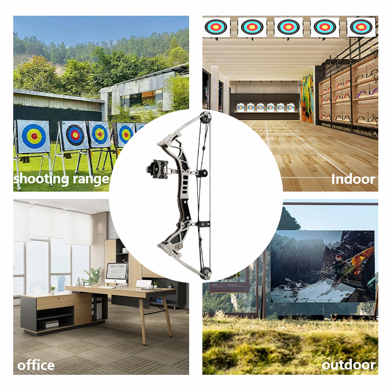 Mpow Small Compound Bow with 12 Arrows, Stainless Steel, Portable, Mini, Interactive, Stress-Relief, Shooting Competition Craft