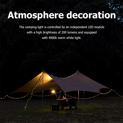 Mpow Starry Sky Camping Lantern in Wilderness Green/Desert Yellow: 24 White LEDs + 12 Red LEDs + 10-meter Light String, App-Controlled RGB Tape