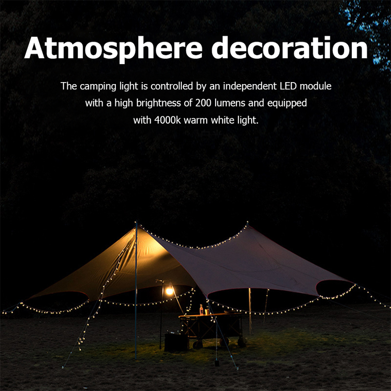 Mpow Starry Sky Camping Lantern in Wilderness Green/Desert Yellow: 24 White LEDs + 12 Red LEDs + 10-meter Light String, App-Controlled RGB Tape