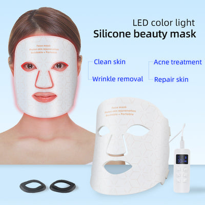 Mpow 4-Color Light Therapy Silicone Mask | 480 Chips Face & Neck Beauty