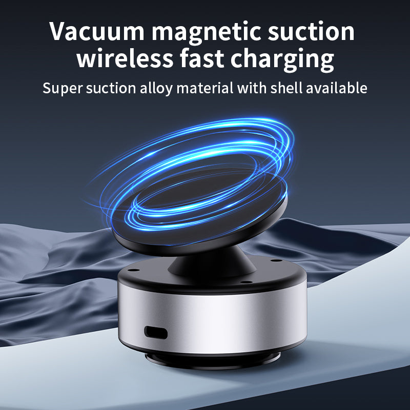 Mpow Suction Cup Magnetic Phone Holder for 4.7-7 Inches, Universal, All Car Models, ABS+PC+Aluminum Alloy, Black and Silver, Portable