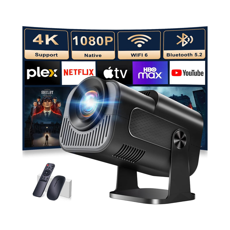 Mpow WiFi 6 Projector with Bluetooth 5.2, Android 11, 4K Decoding, Full HD, 180° Rotation, and 360° Surround Sound