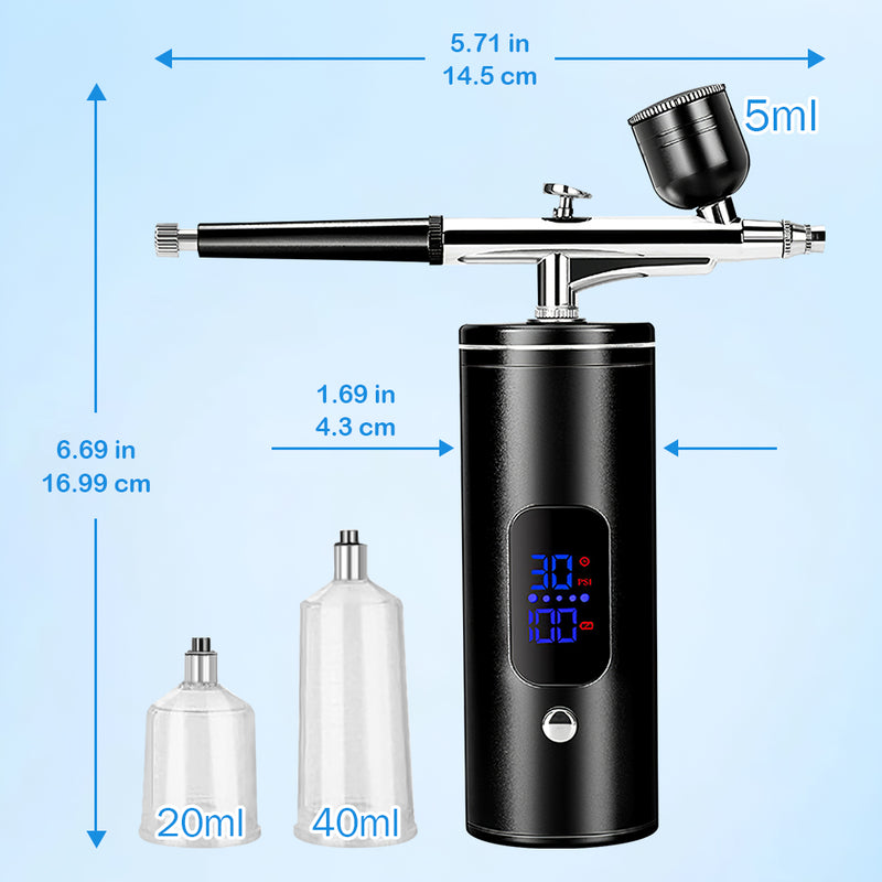 Mpow Rechargeable Portable Airbrush Kit - 3 Pressure Settings, 950mAh Battery, 0.3mm Nozzle for Art & DIY Projects