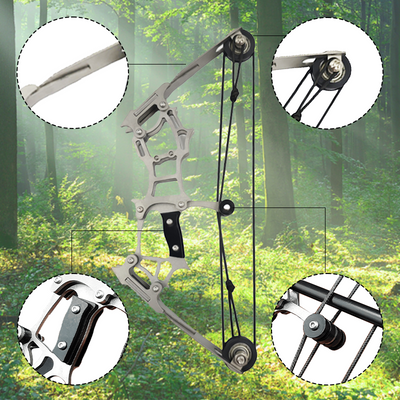 Mpow Small Compound Bow with 12 Arrows, Stainless Steel, Portable, Mini, Interactive, Stress-Relief, Shooting Competition Craft