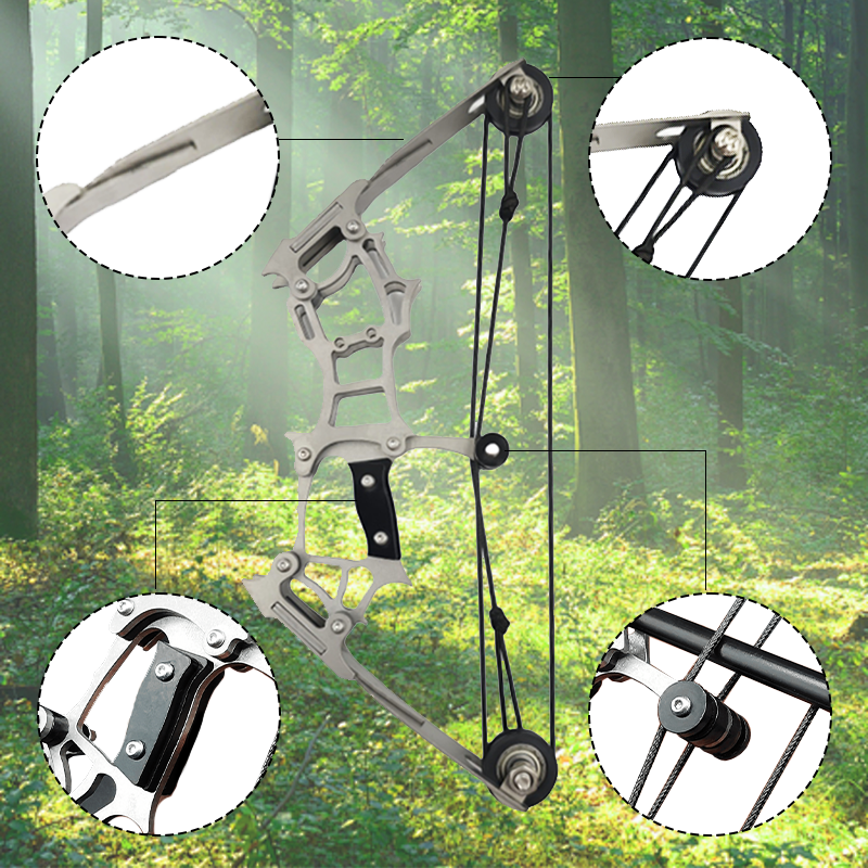 Mpow Small Compound Bow with 12 Arrows, Stainless Steel, Portable, Mini, Interactive, Stress-Relief, Shooting Competition Craft