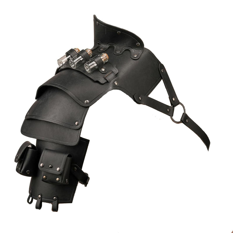 Mpow Medieval Warrior Knight Shoulder Armor with 3 Empty Decor Vials - Renaissance & Cosplay Ready