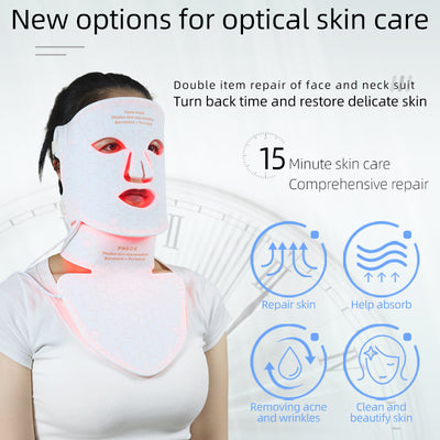 Mpow 4-Color Light Therapy Silicone Mask with Neck Care | 480 Chips Face & Neck Beauty Device