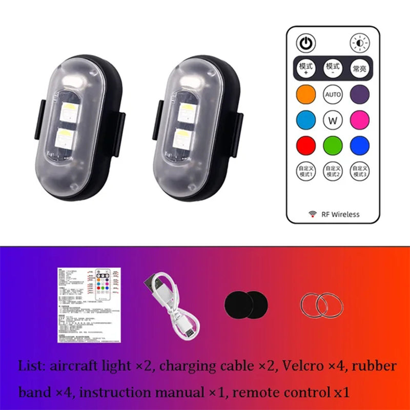 Mpow Motorcycle Strobe Light, Multi-Color LED Strobe Light, Remote Control, Suitable for Cars, Drones, Bicycles, and Outdoor Gear